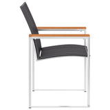 Garden Chairs 2 pcs Textilene and Stainless Steel Grey - Top-Down View