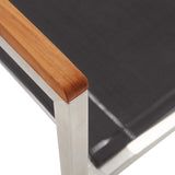 Garden Chairs 2 pcs Textilene and Stainless Steel Grey - Close-Up Angle