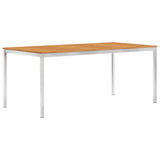 Garden Dining Table 180x90x75 cm Solid Acacia Wood and Stainless Steel
