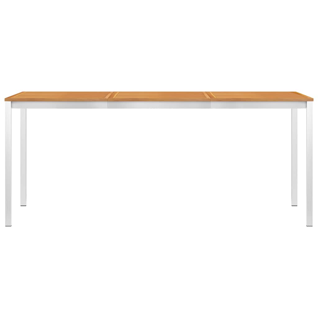 Garden Dining Table 180x90x75 cm Solid Acacia Wood and Stainless Steel