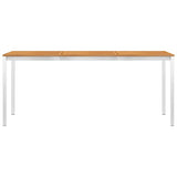 Garden Dining Table 180x90x75 cm Solid Acacia Wood and Stainless Steel