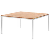 Garden Dining Table 150x150x75 cm Solid Acacia Wood and Stainless Steel - Side View