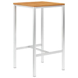 Bar Table 60x60x105 cm Solid Acacia Wood and Stainless Steel