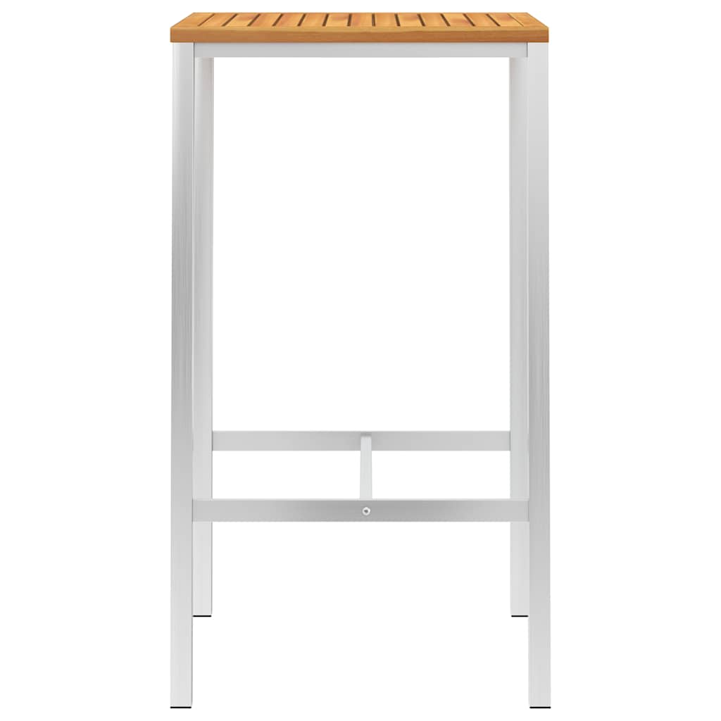 Bar Table 60x60x105 cm Solid Acacia Wood and Stainless Steel
