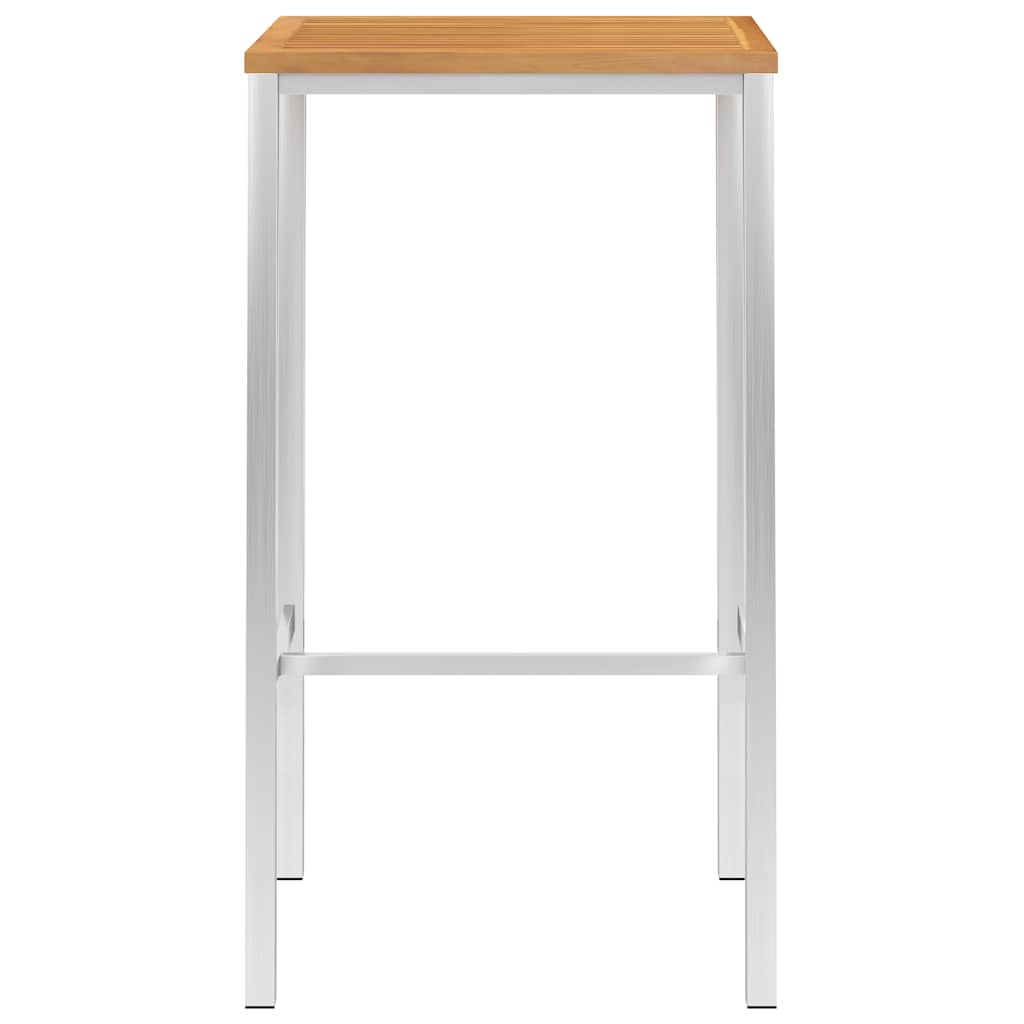 Bar Table 60x60x105 cm Solid Acacia Wood and Stainless Steel