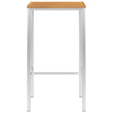 Bar Table 60x60x105 cm Solid Acacia Wood and Stainless Steel
