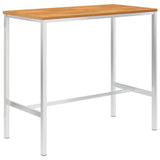 Bar Table 120x60x105 cm Solid Acacia Wood and Stainless Steel