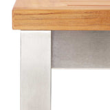 Bar Table 120x60x105 cm Solid Acacia Wood and Stainless Steel