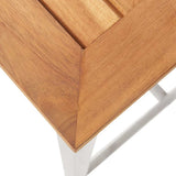 Bar Table 120x60x105 cm Solid Acacia Wood and Stainless Steel
