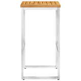 Bar Stools 4 pcs Solid Acacia Wood and Stainless Steel - Top-Down View