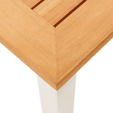 Garden Dining Table 150x150x75 cm Solid Teak Wood and Stainless Steel - Top-Down View