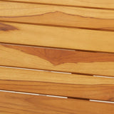 Bar Table 120x60x105 cm Solid Teak Wood and Stainless Steel - Rear View