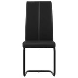 Cantilever Dining Chairs 6 pcs Black Faux Leather