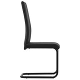 Cantilever Dining Chairs 6 pcs Black Faux Leather