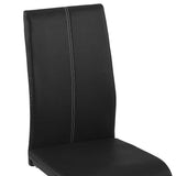 Cantilever Dining Chairs 6 pcs Black Faux Leather - Rear View