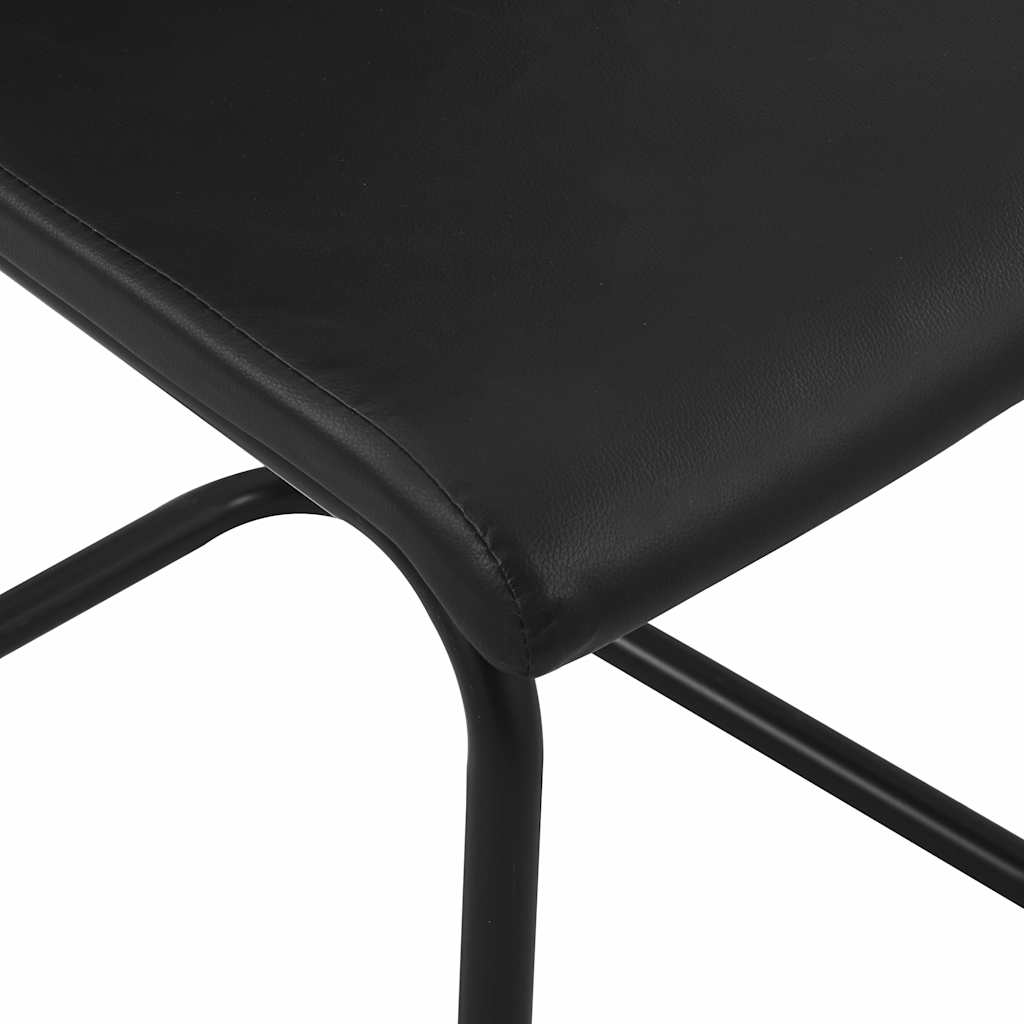 Cantilever Dining Chairs 6 pcs Black Faux Leather