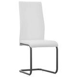 Cantilever Dining Chairs 6 pcs White Faux Leather - Front View