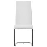 Cantilever Dining Chairs 6 pcs White Faux Leather
