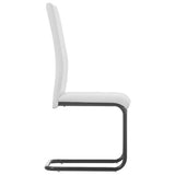 Cantilever Dining Chairs 6 pcs White Faux Leather - Top-Down View