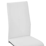 Cantilever Dining Chairs 6 pcs White Faux Leather - Rear View