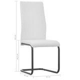 Cantilever Dining Chairs 6 pcs White Faux Leather - Low Angle