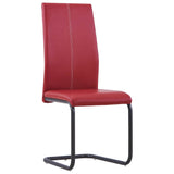 Cantilever Dining Chairs 6 pcs Red Faux Leather