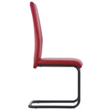Cantilever Dining Chairs 6 pcs Red Faux Leather - Top-Down View