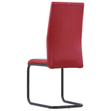 Cantilever Dining Chairs 6 pcs Red Faux Leather