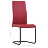 Cantilever Dining Chairs 6 pcs Red Faux Leather