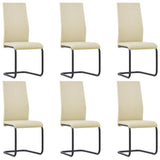 Cantilever Dining Chairs 6 pcs Cappuccino Faux Leather