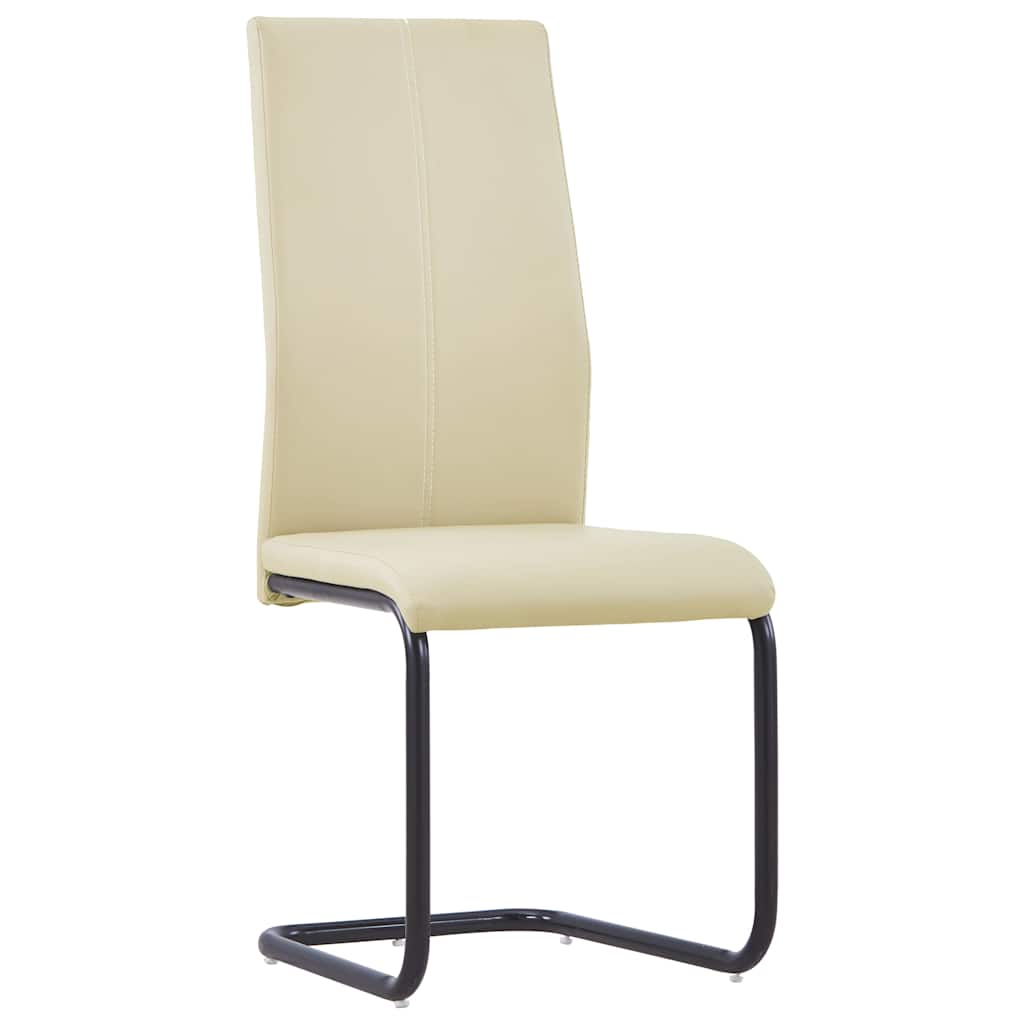 Cantilever Dining Chairs 6 pcs Cappuccino Faux Leather