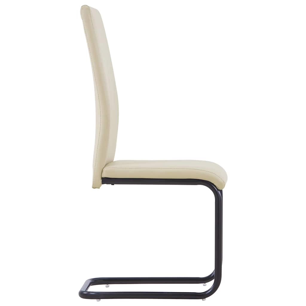 Cantilever Dining Chairs 6 pcs Cappuccino Faux Leather