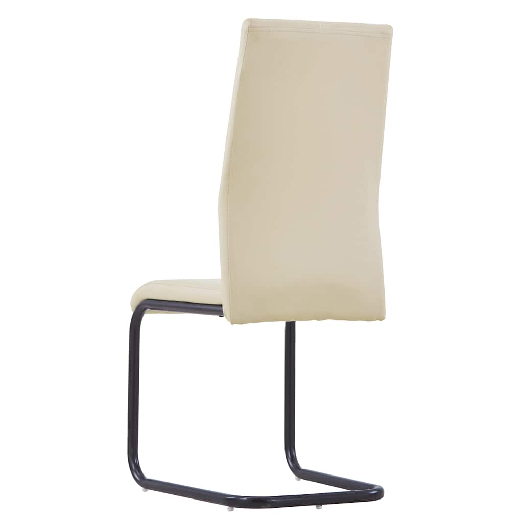 Cantilever Dining Chairs 6 pcs Cappuccino Faux Leather