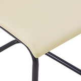 Cantilever Dining Chairs 6 pcs Cappuccino Faux Leather - Close-Up Angle