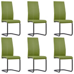 Cantilever Dining Chairs 6 pcs Green Faux Leather