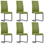 Cantilever Dining Chairs 6 pcs Green Faux Leather