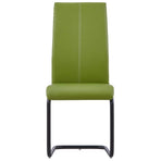 Cantilever Dining Chairs 6 pcs Green Faux Leather