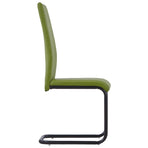 Cantilever Dining Chairs 6 pcs Green Faux Leather