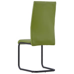 Cantilever Dining Chairs 6 pcs Green Faux Leather