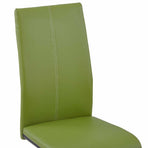 Cantilever Dining Chairs 6 pcs Green Faux Leather
