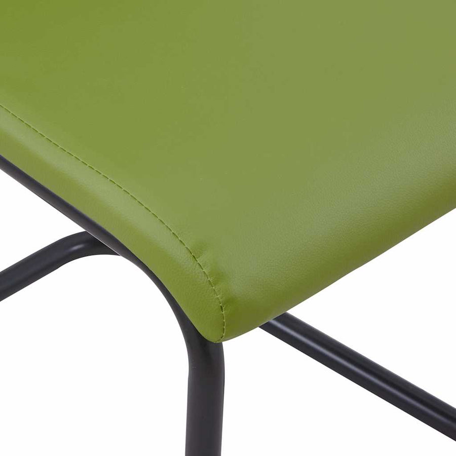 Cantilever Dining Chairs 6 pcs Green Faux Leather