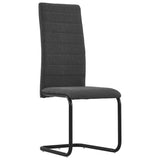 Cantilever Dining Chairs 6 pcs Dark Grey Fabric - Front View