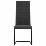 Cantilever Dining Chairs 6 pcs Dark Grey Fabric - Side View