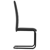 Cantilever Dining Chairs 6 pcs Dark Grey Fabric - Top-Down View