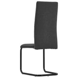 Cantilever Dining Chairs 6 pcs Dark Grey Fabric - 45-Degree Angle