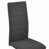 Cantilever Dining Chairs 6 pcs Dark Grey Fabric