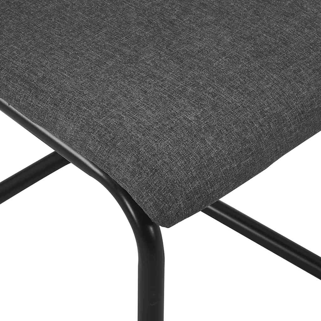 Cantilever Dining Chairs 6 pcs Dark Grey Fabric