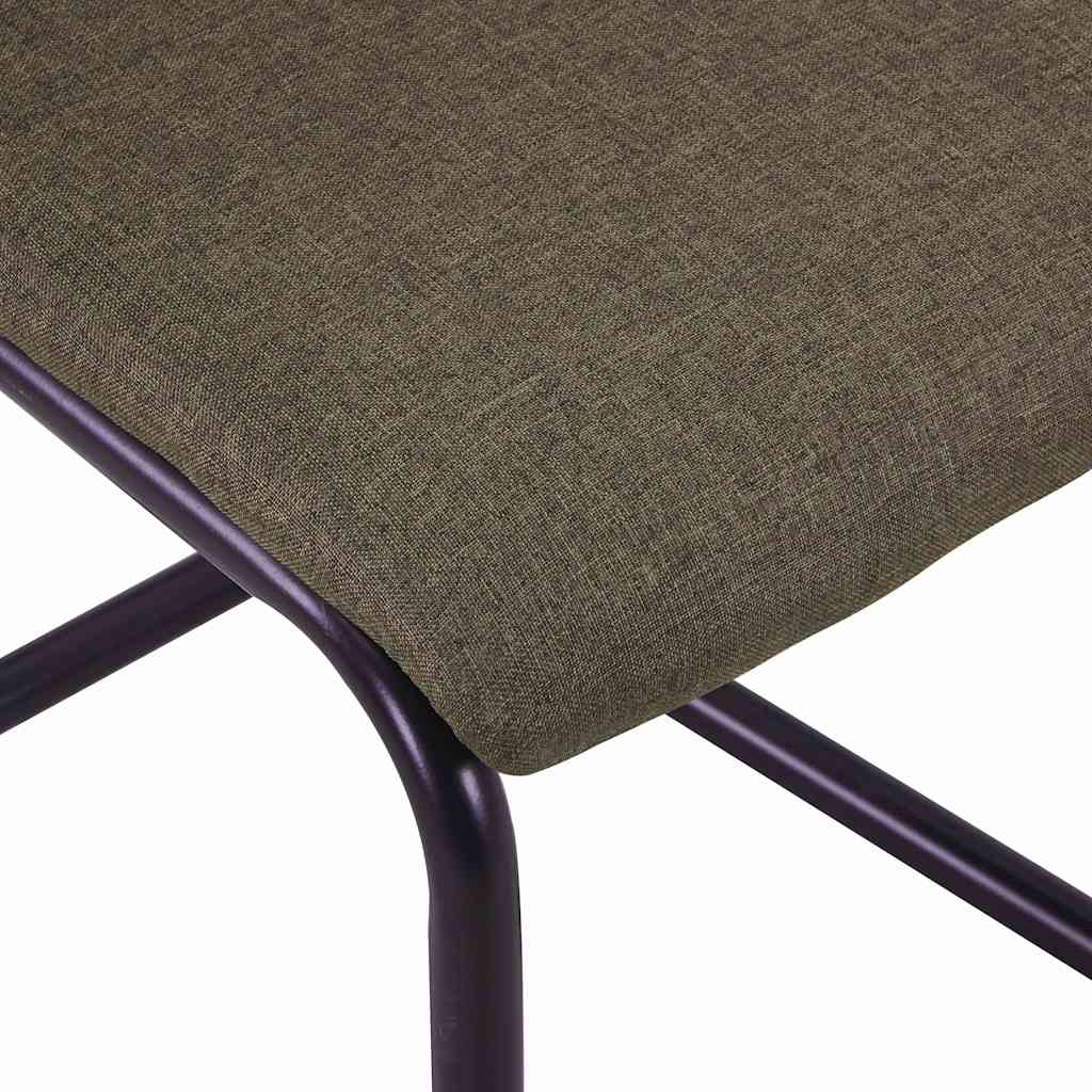 Cantilever Dining Chairs 6 pcs Brown Fabric