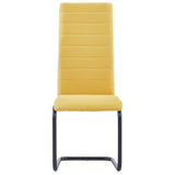 Cantilever Dining Chairs 6 pcs Yellow Fabric - Side View