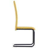 Cantilever Dining Chairs 6 pcs Yellow Fabric - Top-Down View